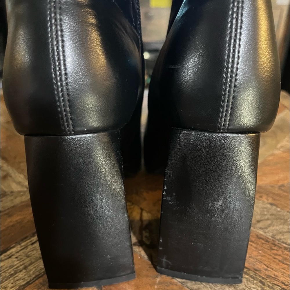 Princess Polly Black Heeled Boots with Chunky Heel size 10 . New - Picture 5 of 6